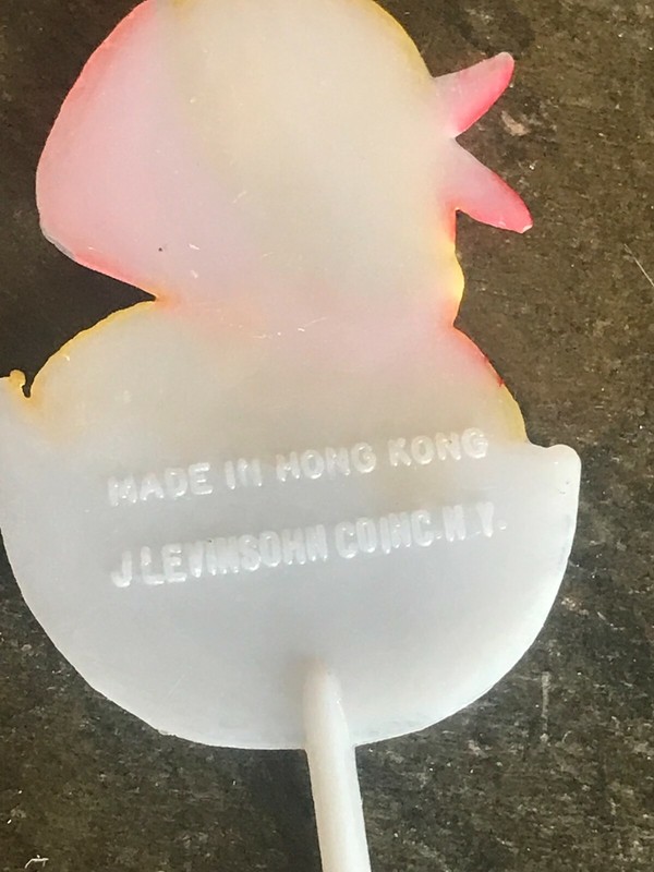 Vintage Chicks Ducks Hatching Cake Toppers Hong Kong J. Levinsohn Co. Inc. NY gallery