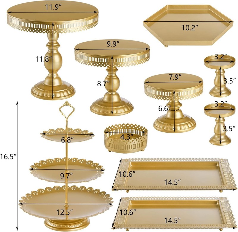 10pc Cake Stand Metal Cupcake Stand Set W/ Multiple Combination gallery