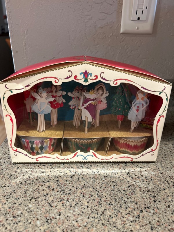 The Nutcracker Cupcake Kit w Stage Topper Party Pick Christmas Bake Cup Liners!