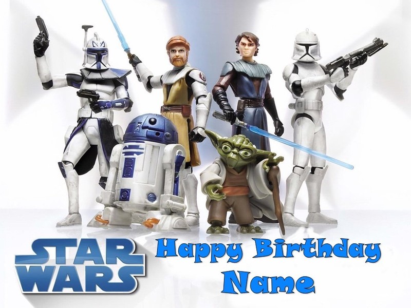 EDIBLE CAKE TOPPER STAR WARS ICING IMAGE SUGAR PHOTO SHEET PARTY DECORATION