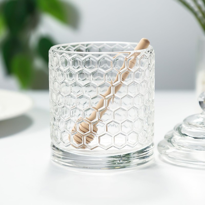 Honey Jars,9 oz Clear Glass Honey Pot Set with Dipper and Lid - Glass Honey D... gallery