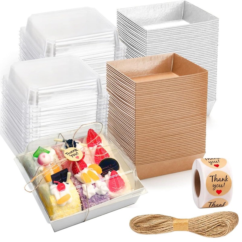Cajas para charcutería con tapas transparentes de 14,5 x 12,5 x 6 cm 100 Pcs
