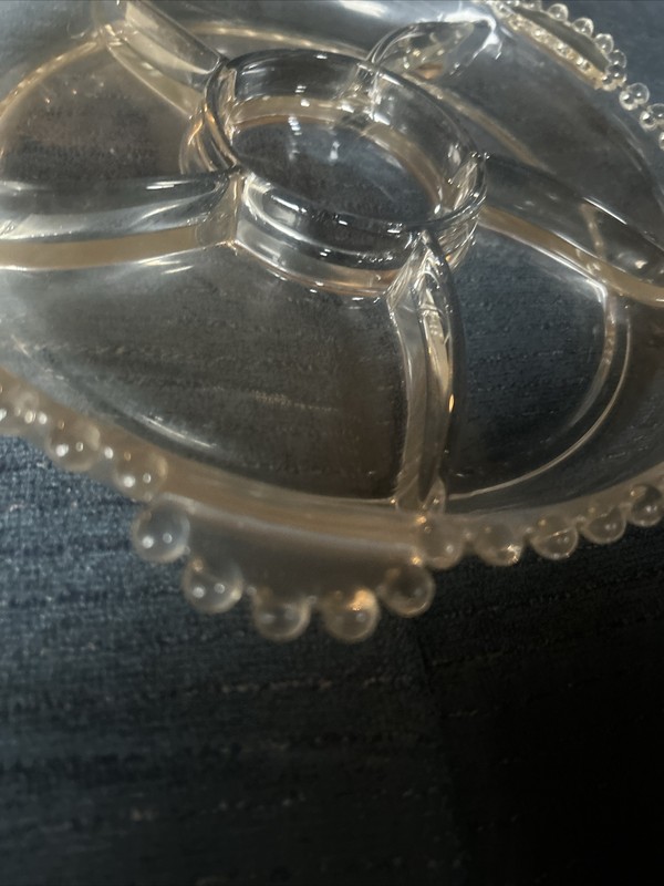 Vintage Imperial Glass Candlewick 5 sectioned Clear Bowl Dish gallery
