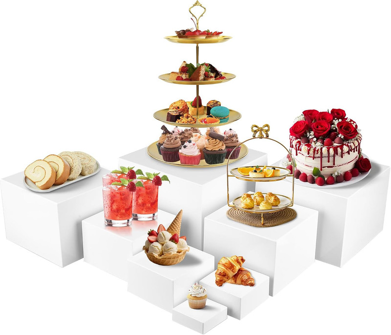 8 PCS Buffet Risers, Large Food Risers for Buffet Table, Dessert Table Display S gallery