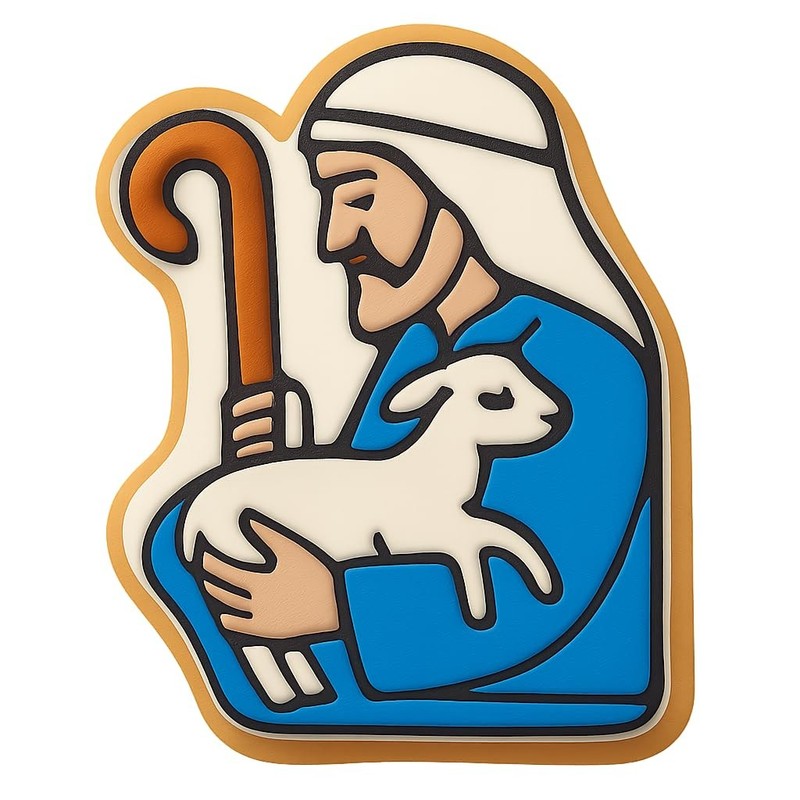 Shepherd with Lamb 2 Cookie Cutter - 4x3.1" Creative Baking Design gallery