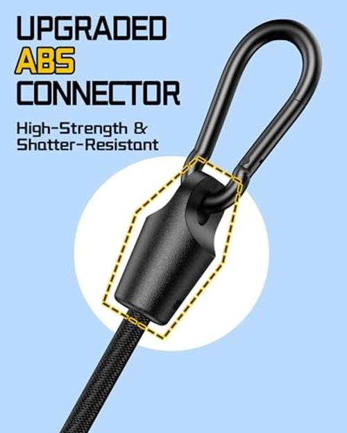 8 Pcs 48 Inch Adjustable Carabiner Bungee Cords with Hooks, Easy to Adjust gallery