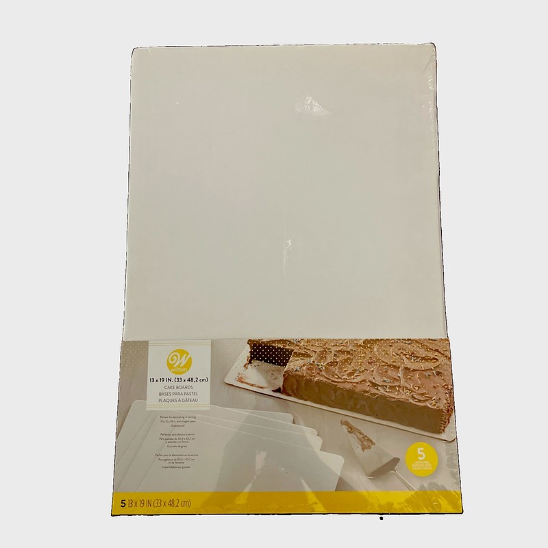 5 Each Wilton Cake Boards 13″X19″ Rectangle White. Fits 12”x18” Cakes. New