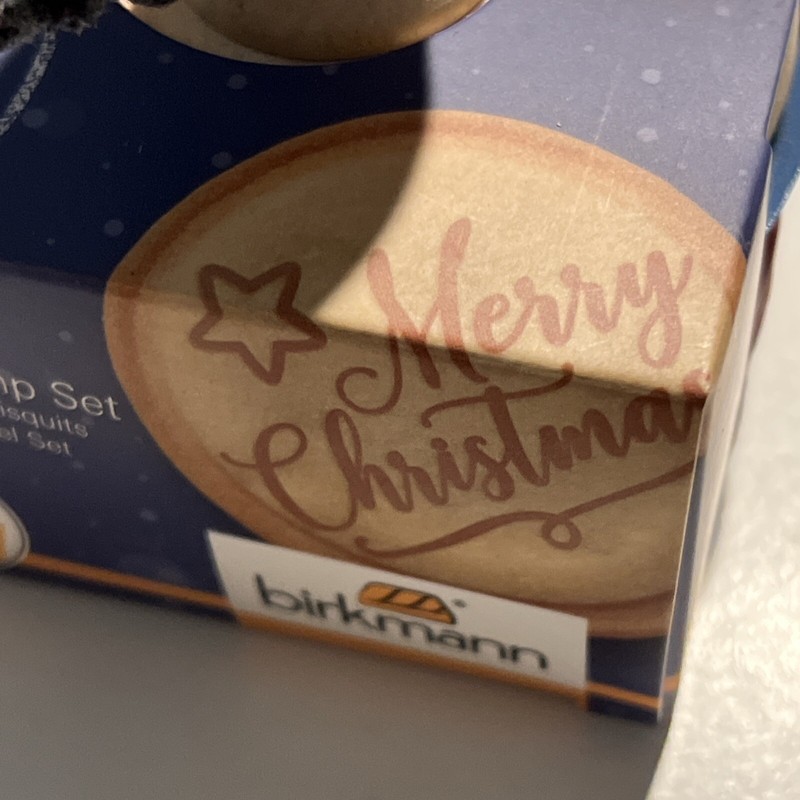 BIRKMANN German MERRY CHRISTMAS, HO HO HO, BELLS Wooden COOKIE STAMPER Set 3 New gallery