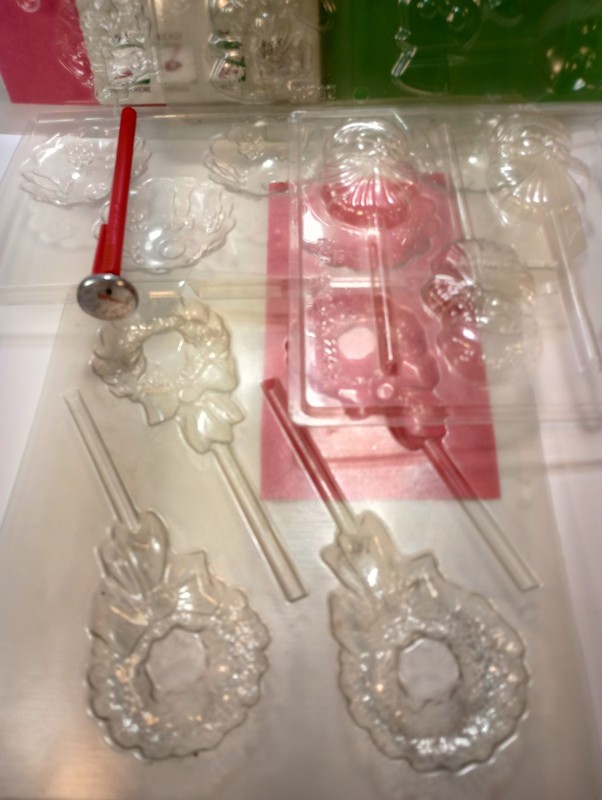 Chocolate Candy Molds Christmas Santa Tree Snowmen Snowflakes + Thermometer 9pcs gallery