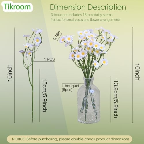 Artificial Daisy FlowersPcs Small White Fake Daisies Flowers 3 Bundles 10 18 gallery