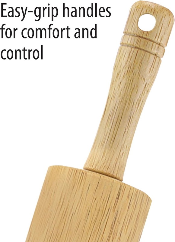 FARBERWARE Classic Wood Rolling Pin, 18-Inch Hardwood Dough Roller for Baking gallery