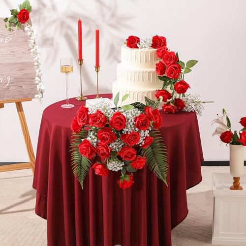 Fake Roses Artificial Flowers - Fake Artificial Roses Silk Flowers 10 Pcs Red gallery