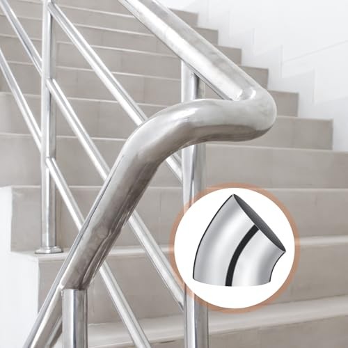 8 Pcs 45 Degree SS304 Stainless Steel Bend Tube Pipe Piping Silver Tone 2 Inch gallery