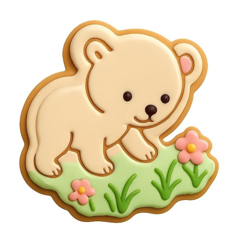 Curious Bear in Meadow Cookie Cutter & Stamp - 4x3.5 Fun Kitchen Baking gallery