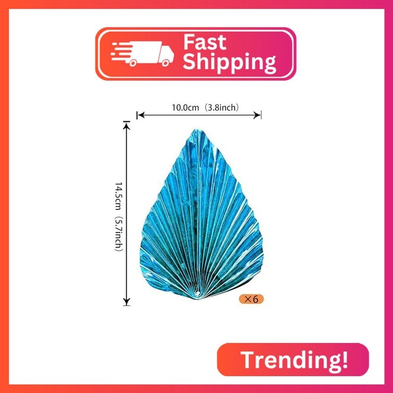 6 PCS Paper Palm Leaves Fan Cake Toppers Palm Leaf Fan Cake Picks Craft DIY Fan gallery
