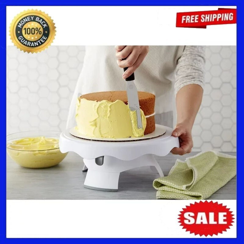 12.7 in.PlasticCake Turntable Stand High and Low Spinning Cake Decorating Kit