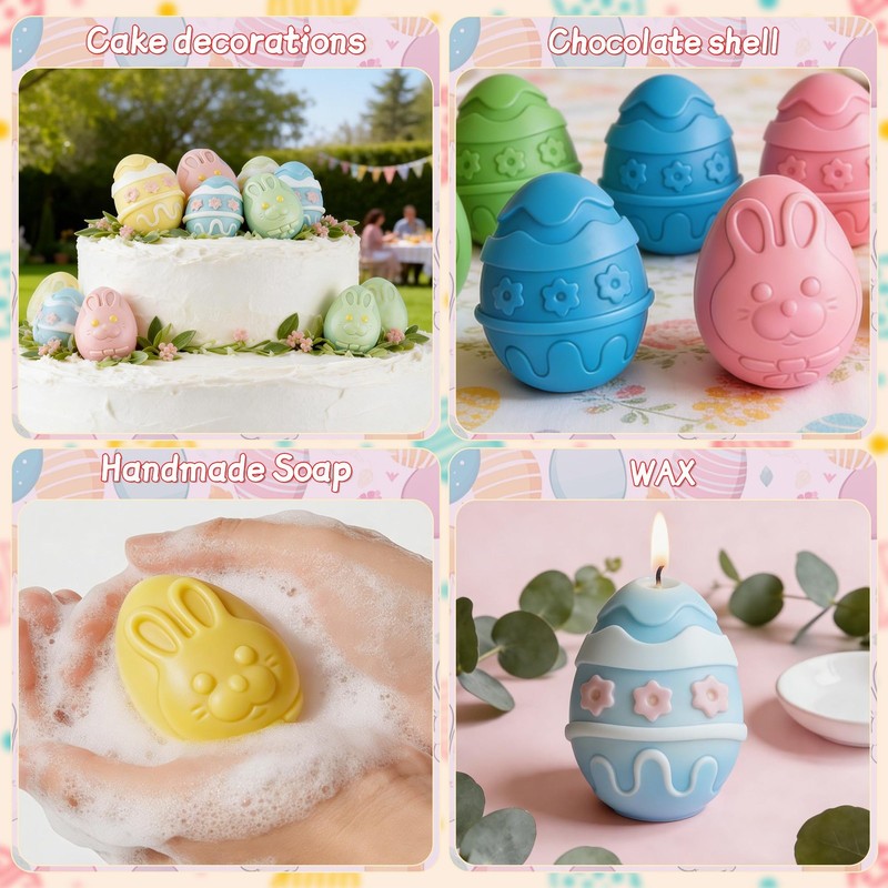 3Pcs Easter Egg Molds for Chocolate Candy, Jumbo Easter Egg Shaped Chocolate ... gallery