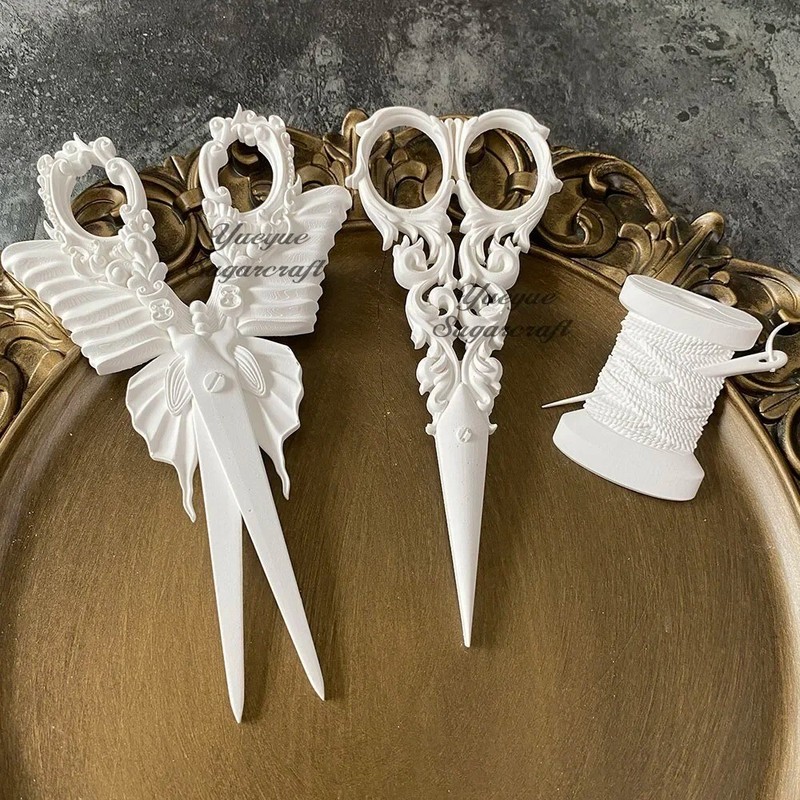 Scissors Silicone Mold Relief Epoxy Resin Plaster Fondant Sewing Set Mould gallery