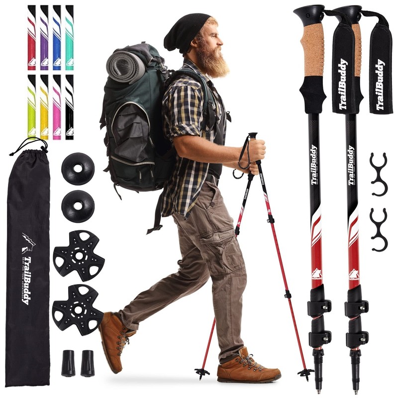 TrailBuddy Trekking Poles – Lightweight 7075 Aluminum Hiking Poles for Wom