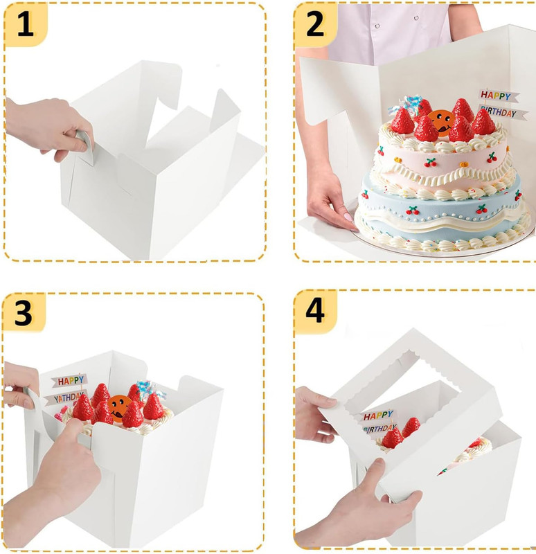 20Pack 12X12X6 Cake Boxes with Boards, 10Pcs Cake Boxes & 10Pcs Cake Boards, Stu gallery