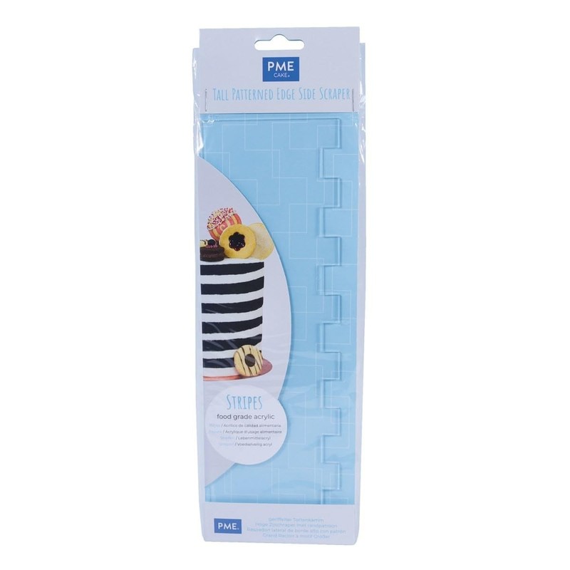 Tall Patterned Edge Side Scraper for Cake Decorating-Stripes Acrylic 10, Tran…