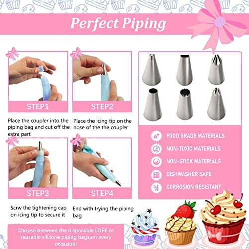 Cake Decorating Kit,Piping Bags and Tips Set,Cake Decorating 255PCS gallery