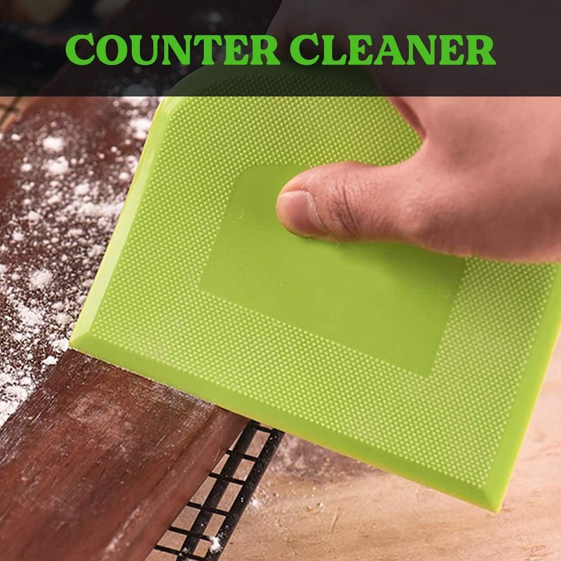 Dough Scraper Bench Scraper - 3P 4.7x3.7" Plastic Flexible Bowl Scraper, Shar... gallery