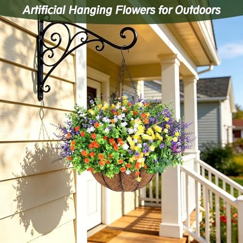 Artificial Flowers for Outdoors, Plastic Faux Flowers for 12PCS Mix Color-2 gallery