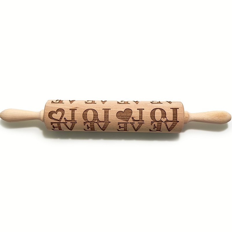 Rolling Pin Embossed with LOVE Pattern for Baking Engraved Cookies