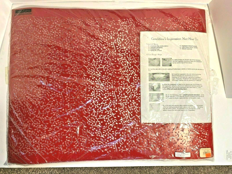 Swirl and Leaves Impression Mat 18 x 24 in. for Fondant cake decorating