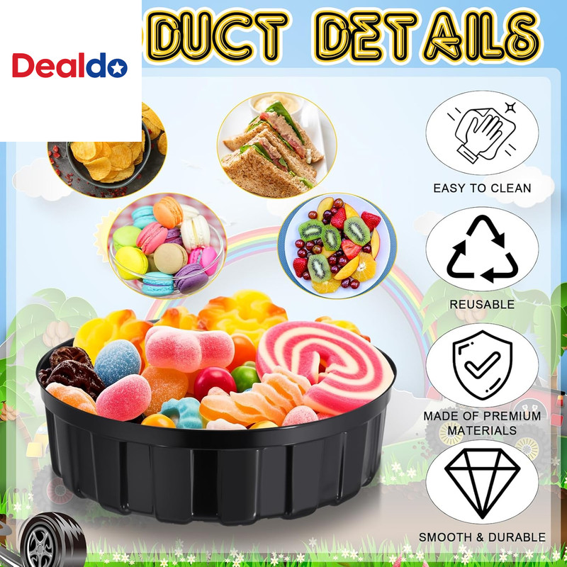 12 Pcs Truck Wheels Plastic Food Containers with Lids Race Car Wheels Disposable gallery