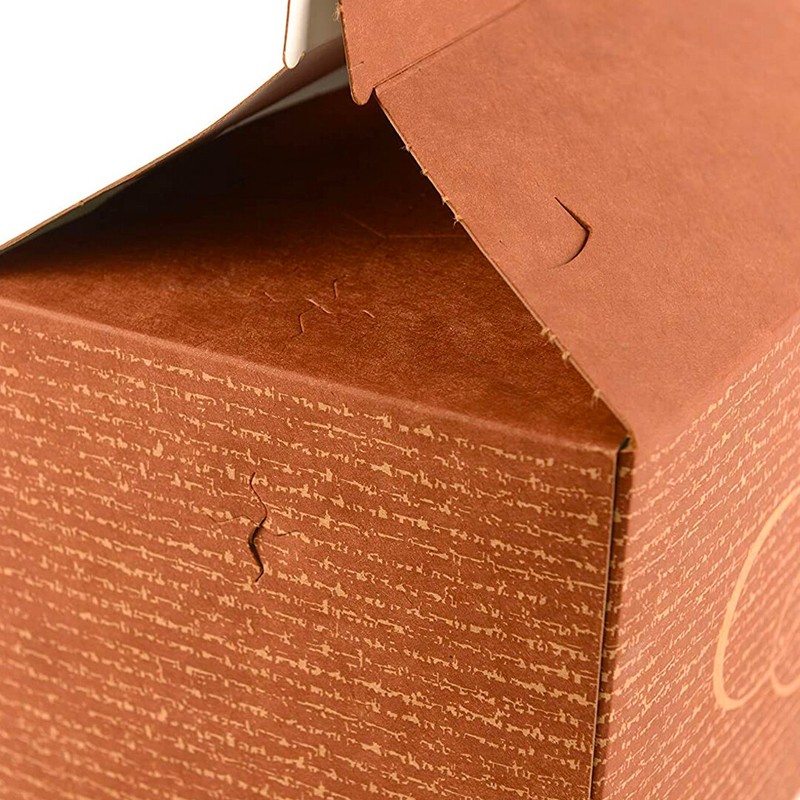 Brown Treat Gift To-Go Boxes - 9 x 5 x 6.75 inches - Paper Lunch Box with Handle gallery