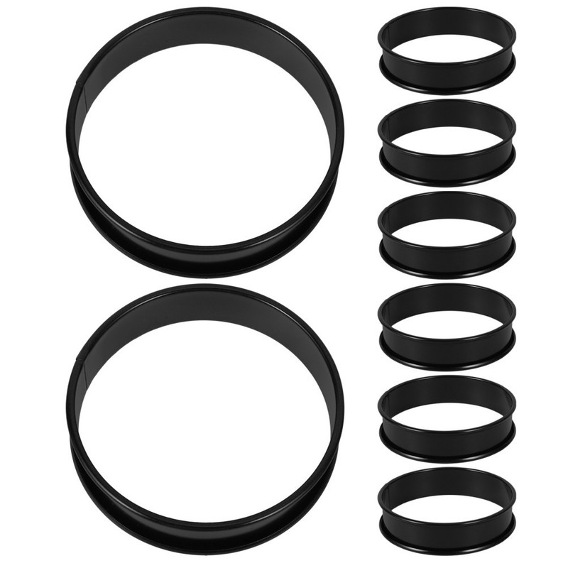8Pcs Household Stainless Steel Baking Mousse Mold Black Reusable Kitchen Tool gallery