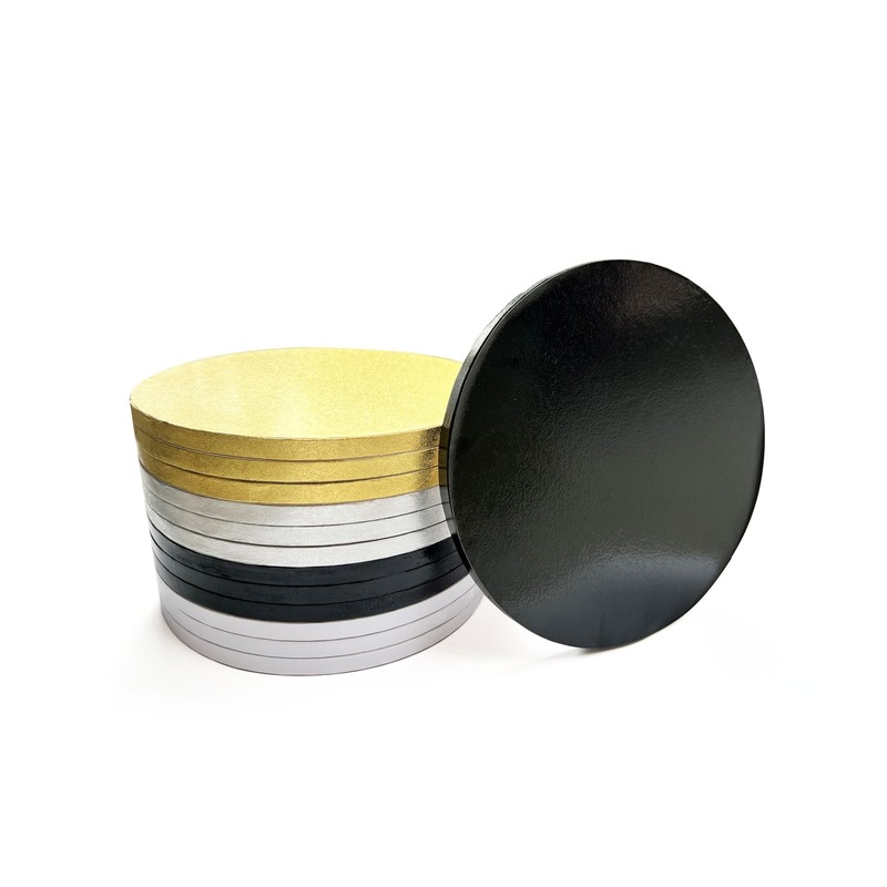 12 Packs Thick Cake Drums, Greaseproof 12 inch assorted Round Cake drum in Go...