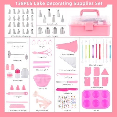 Cake Decorating Kit: Decorating Supplies Tools Kit 138 PCS Pink (138 PCS) gallery