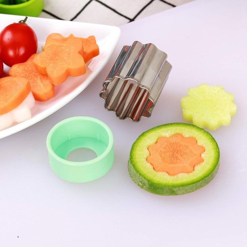 Vegetable Cutter Shapes Set 8 Pack – 1.5" Stainless Steel Mini Cookie & Fruit gallery
