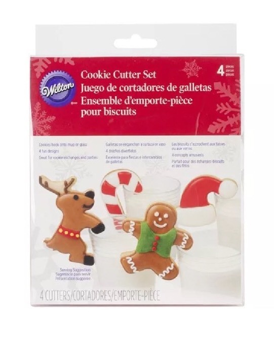 Christmas Milk & Cookies 4 pc Metal Cookie Cutter Set from Witlon #3282 – NEW
