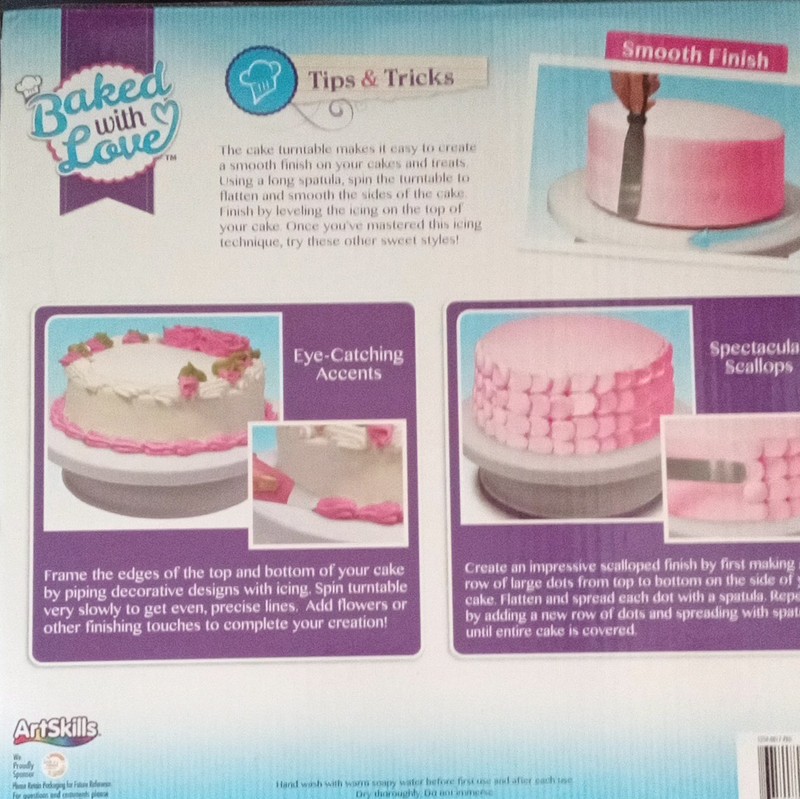 New Round Cake Turntable 10” Decorating Stand Spinning Platform New gallery