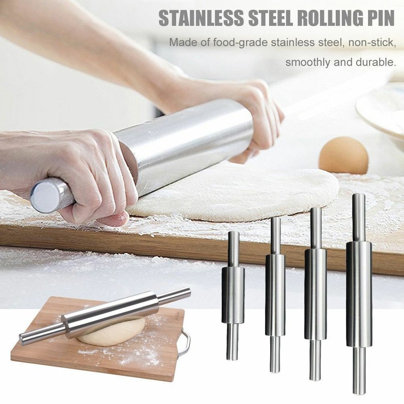 Stainless Rolling Pin Non-stick Pastry Dough Roller Baking Kitchen Tools gallery