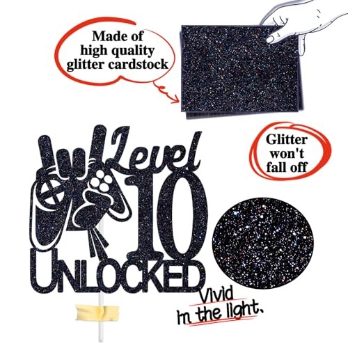 Tivurcia Unlocked Cake Topper - Video Game Boys 10th Birthday Cake Level 10 gallery
