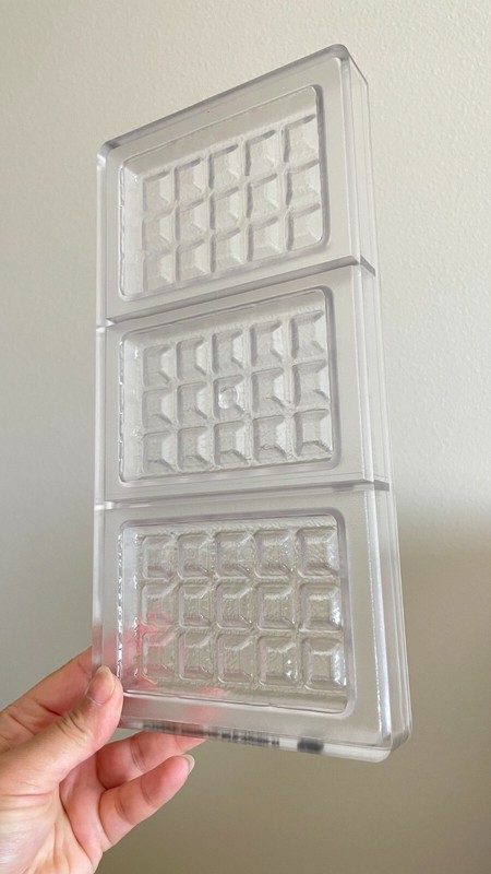 3-Cavity EU PC Chocolate Mold Big Brussels Waffle  Each 4.1" x 2.7" x 0.4"High gallery