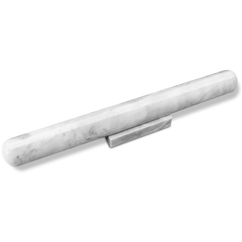 Marble Rolling Pin with Stand, 15.7″ White Stone French Heavy Polished Non St…