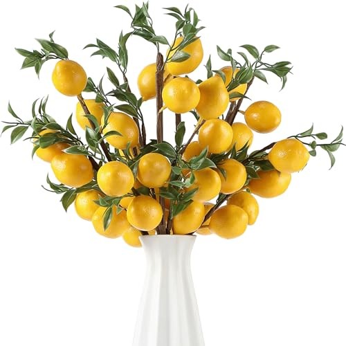 Pcs Artificial Lemon Decor Fake Lemons Branch Decoration Vivid 22.9 Inch 15 gallery