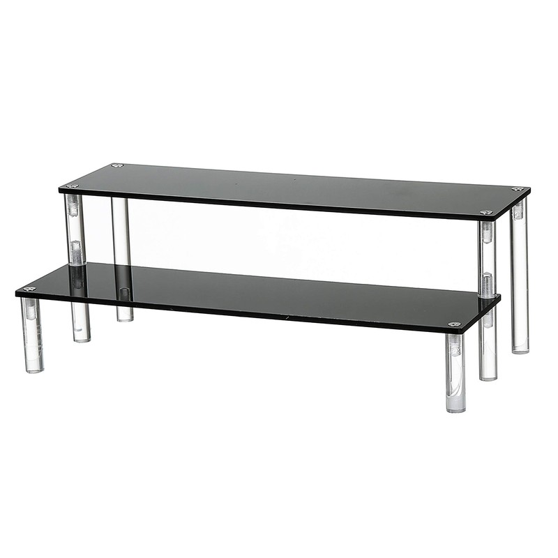 ihomecooker 2 Tier Black Acrylic Display Riser Cupcake Stand 2 tier, black