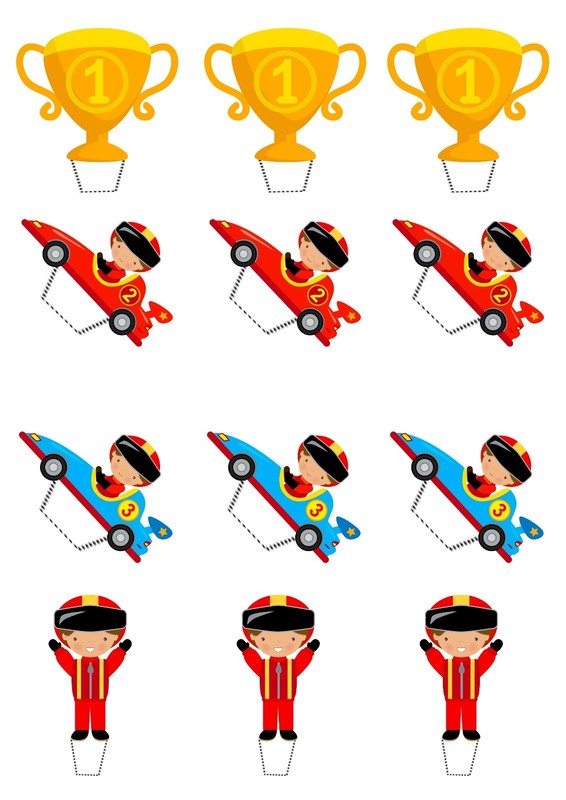 Racing Cars, Edible Cupcake Toppers, Stand-Up Fairy Cake Bun Decorations Boy gallery