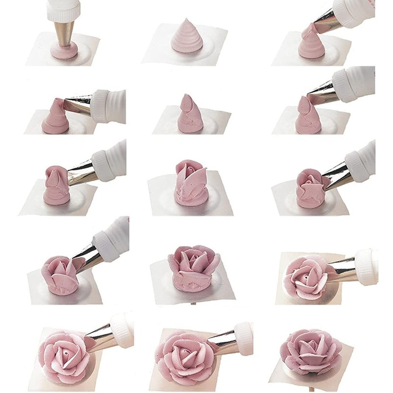 Rose Piping Tips,Petal Ruffle Decorating Tips Set Flower Pastry Tips Icing Fr... gallery
