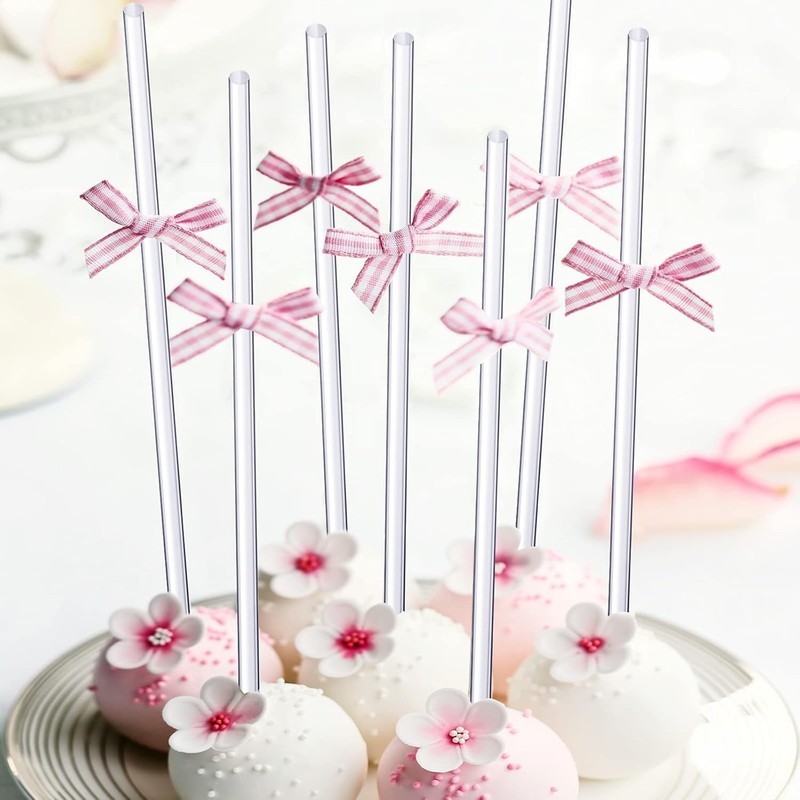 100 Pcs Acrylic Lollipop Sticks 6 Inch Clear Cake Pops Sticks Reusable Candy ... gallery