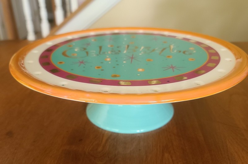 DEPT 56 CELEBRATE PEDESTAL CAKE STAND PEDESTAL DISPLAY BIRTHDAY