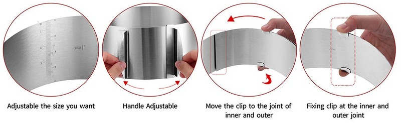 Cake Rings Mousse Mold Adjustable 6 to12 Inch Stainless Steel Round Cake Molds gallery
