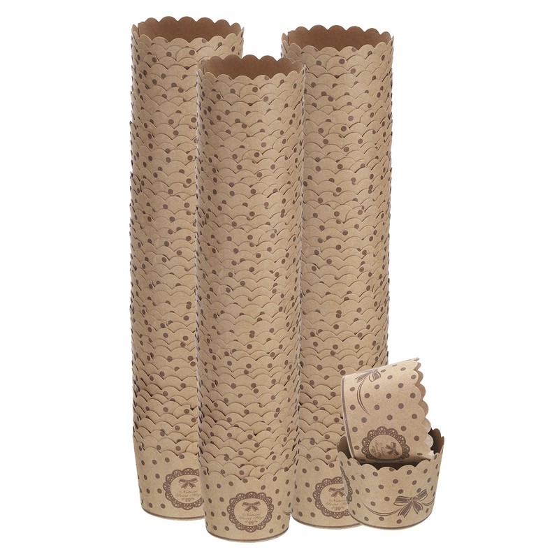 150Pcs Paper Baking Cups Small Brown Kraft Paper Muffins Liner Cupcake Polka Dot
